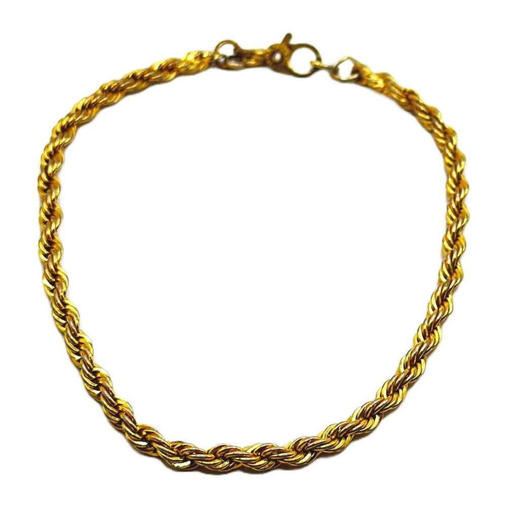 Monet Vintage Gold Tone Thin Rope Bracelet Size 7" - Picture 2 of 3